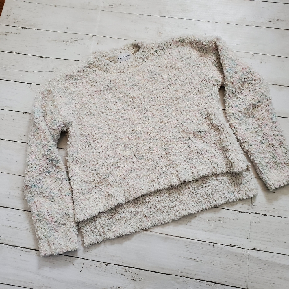 Willow & wind pastel crop popcorn knit sweater y2k soft size small